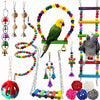 Bird Toy Set Bird Cage Accessories Swing Ladder Rattan Ball Bell String Cross-Border Hot-Selling Pet Toys Parerot Toys