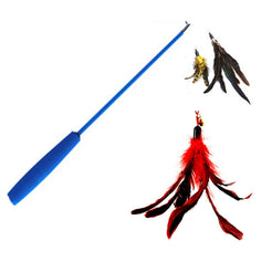 Cat teasing stick for head changing toys cross-border Amazon feather replacement head chicken feather replacement head cat toy manufacturer