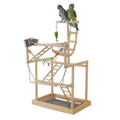 Bird Stand Rack Solid Wood Training Pepperwood Rack Playground Platform Hand-raised Bird Floor Rack Bird Supplies Parrot Stand Rack