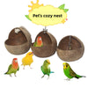 Bird Nest Natural Coconut Shell Bird Nest Parrot Nest Warm Tiger Skin Cockatiel Lovebird Swing Hammock Hanging Ring Parrot Toy