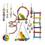 Bird Toy Set Bird Cage Accessories Swing Ladder Rattan Ball Bell String Cross-Border Hot-Selling Pet Toys Parerot Toys