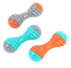 Pet Color blocked Barbell Dog Toys Grinding Teeth Cleaning Dog Toys Chewing Bite Toys Wholesale Dog Supplies