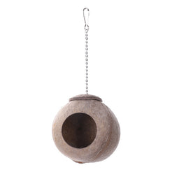 Bird Nest Natural Coconut Shell Bird Nest Parrot Nest Warm Tiger Skin Cockatiel Lovebird Swing Hammock Hanging Ring Parrot Toy