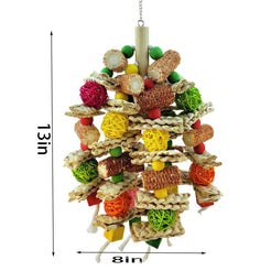 Parrot toy corn heart rattan ball bird supplies cross border for in stock wooden factory wholesale large bird toys